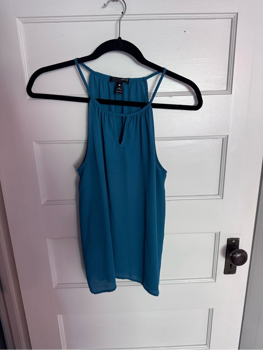 Aqua Teal Spaghetti Strap Halter Camisole